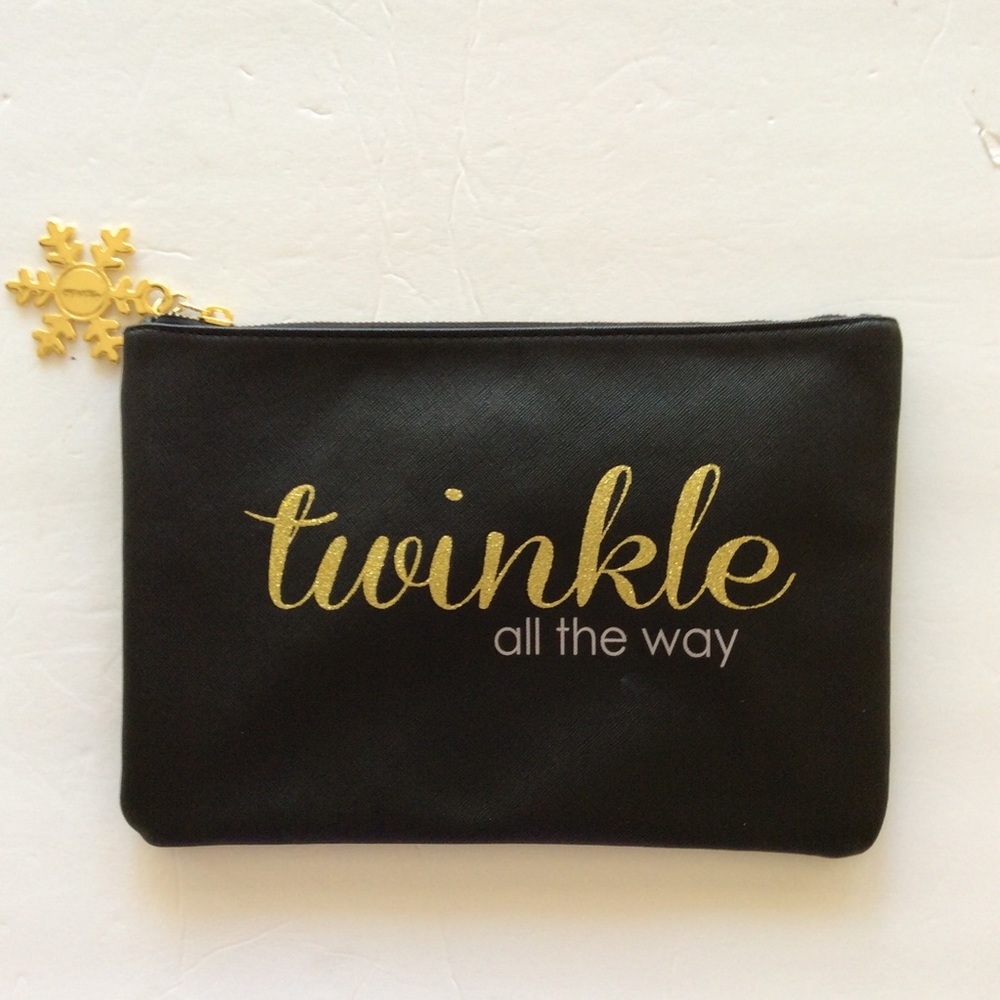 BATH AND BODY WORKS TWINKLE ALL THE WAY SPARKLE MAKEUP COSMETIC BAG NWOT
